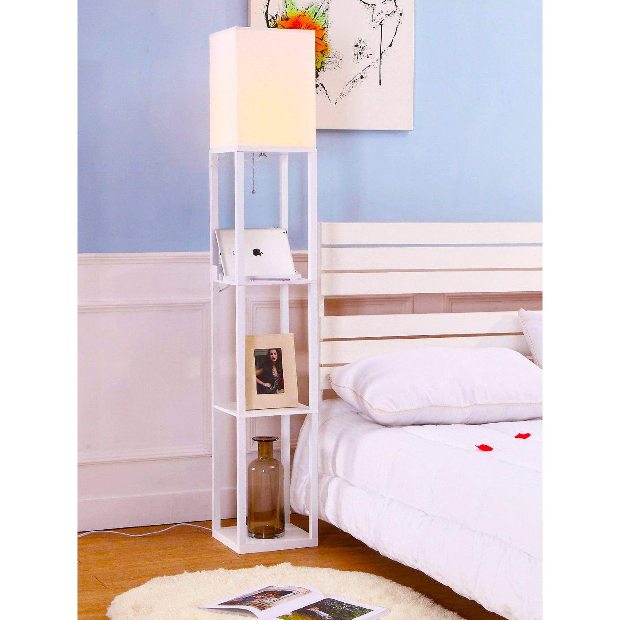 Brightech Maxwell USB Charger LED Floor Lamp - White - Mycitystee