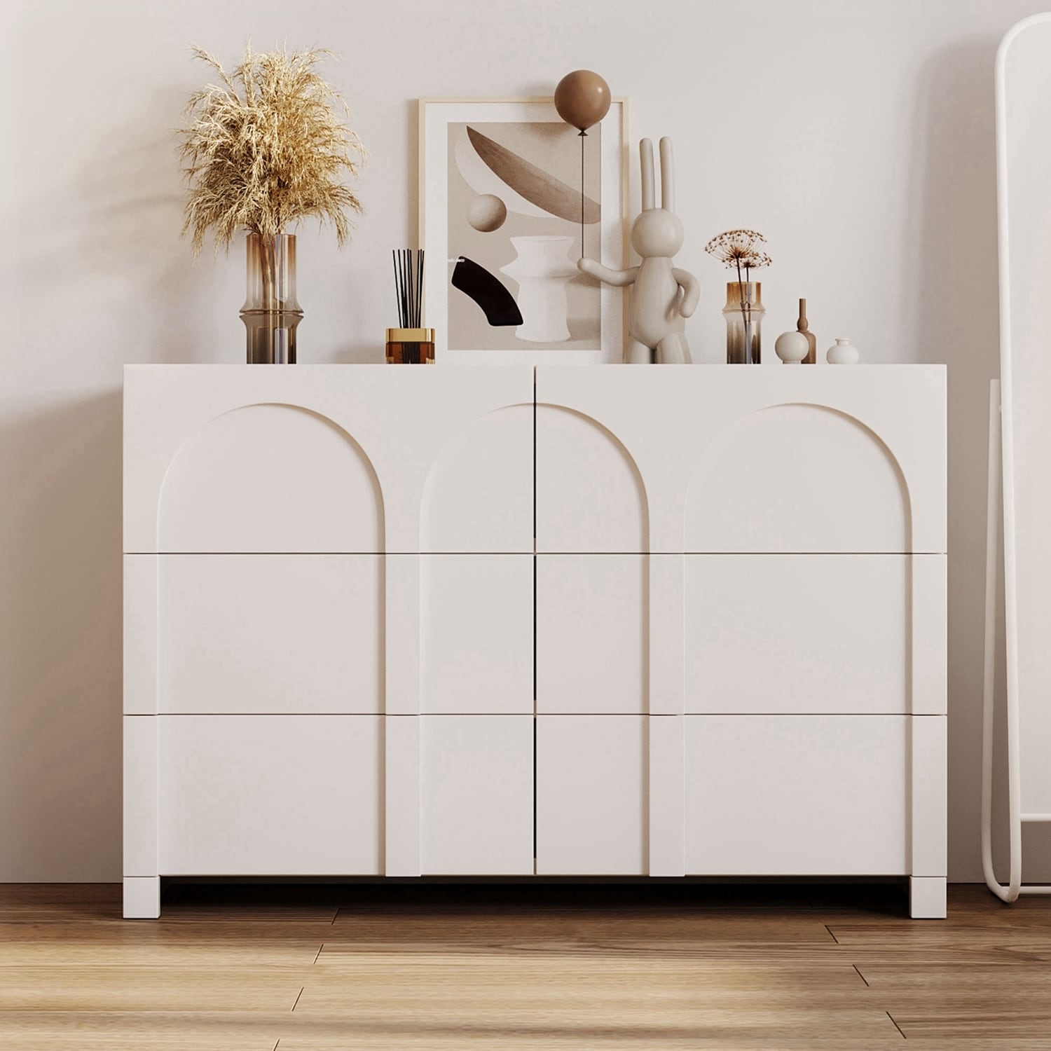 Rubber Wood Structure Six-Drawer Dresser - - 37841247 - Mycitystee