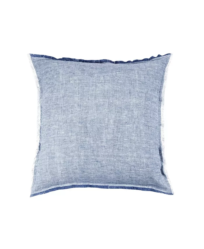 Anaya Home Chambray Blue Linen Down Throw Pillow - Mycitystee