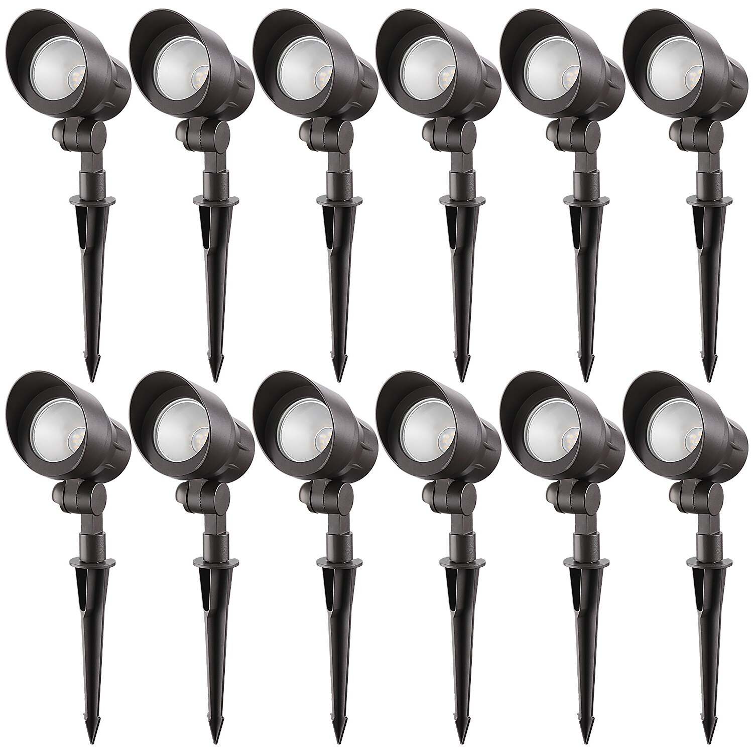 Caleo 12 Pack LED Outdoor Landscape Spotlight， 3000K Warm White - Mycitystee