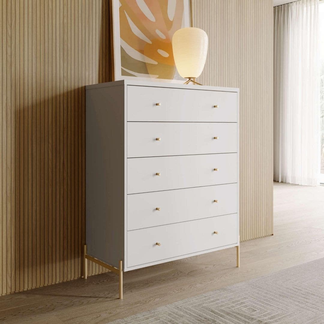 Manhattan Comfort Jasper 5.0 Dresser with Steel Gold Legs - - 36787662 - Mycitystee