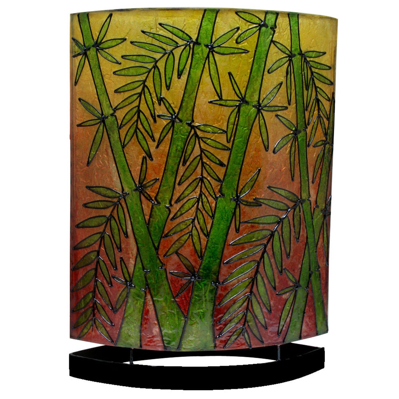 Handmade 20-inch High Oval Bamboo Table Lamp (Indonesia) - Mycitystee