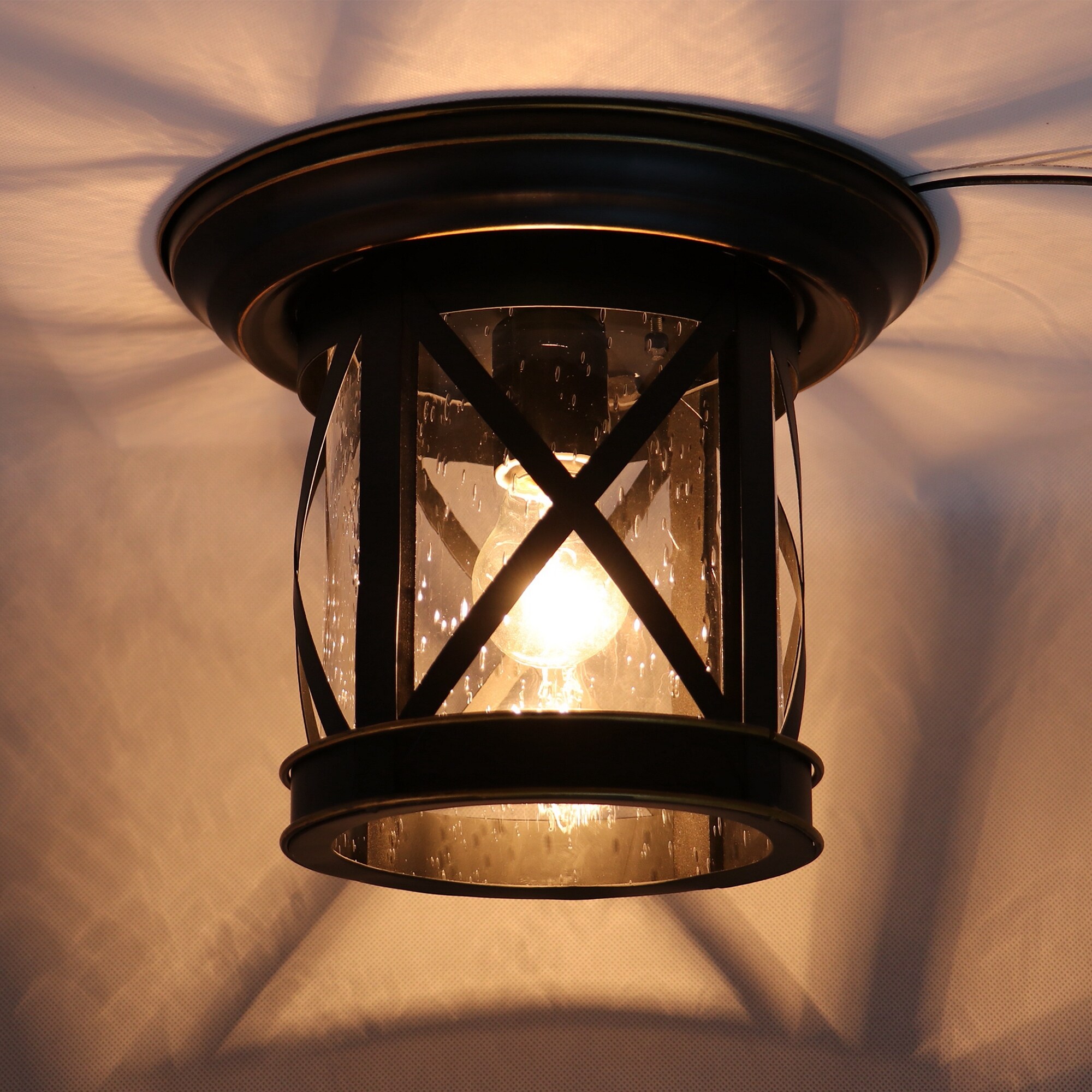 1 Light Outdoor Ceiling Mounted Light in Imperial Black - Mycitystee