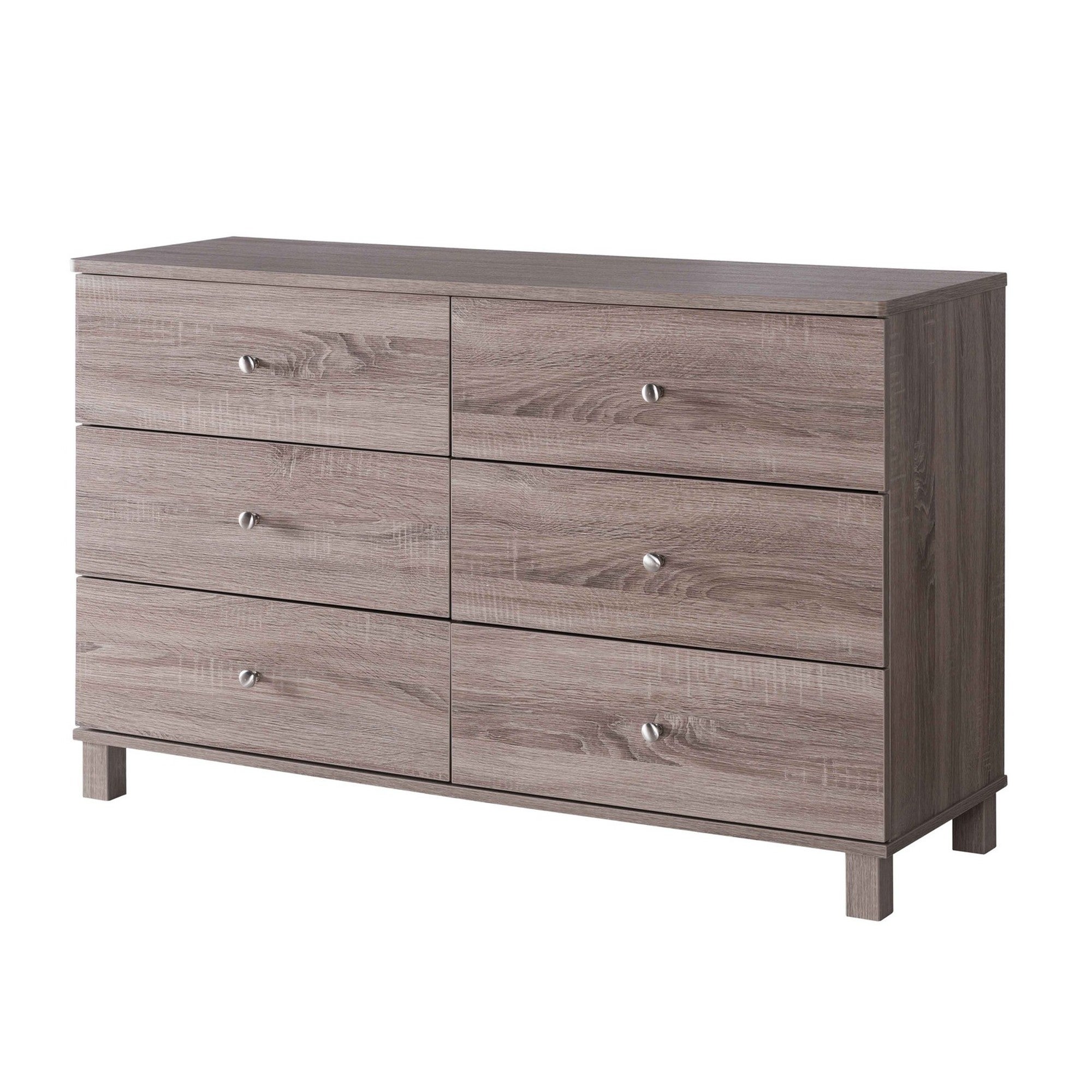 47.25 Inches 6 Drawer Dresser with Straight Legs， Taupe Brown - - 32904458 - Mycitystee