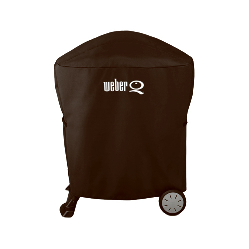 Weber 7113 Grill Cover Q100/1000  Q200/2000 w/Portable Cart Black Black - Mycitystee