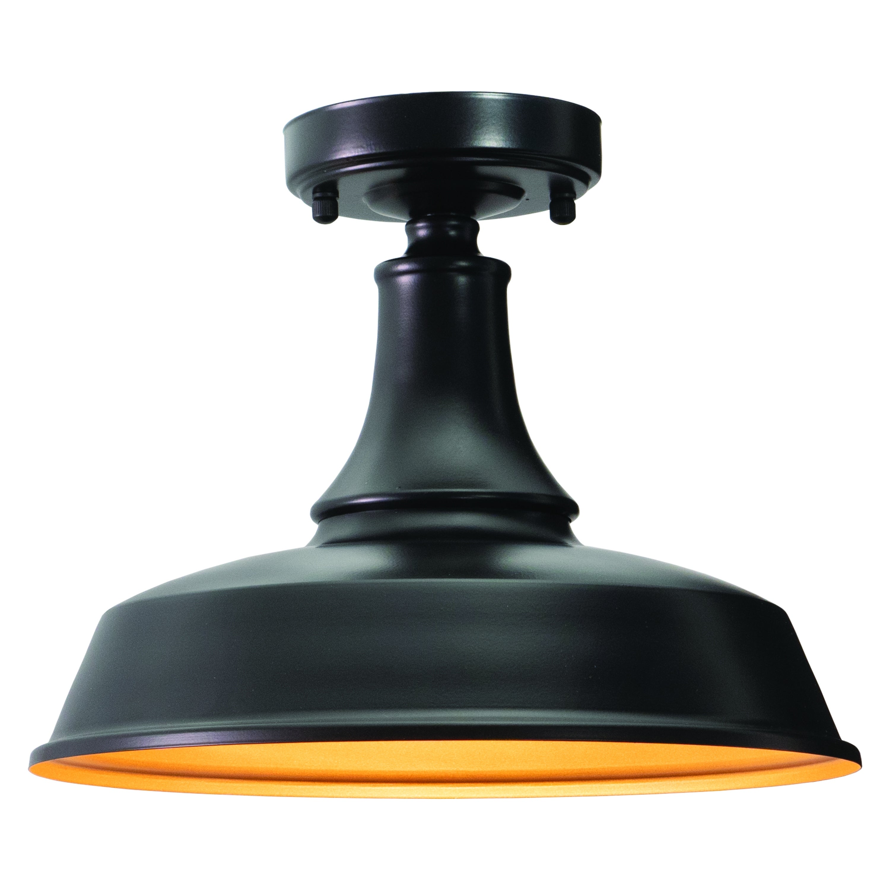 Dorado Bronze Farmhouse Outdoor Flush Mount Ceiling Barn Light Dark Sky - 12-in. W x 9.25-in. H x 12-in. D - Mycitystee