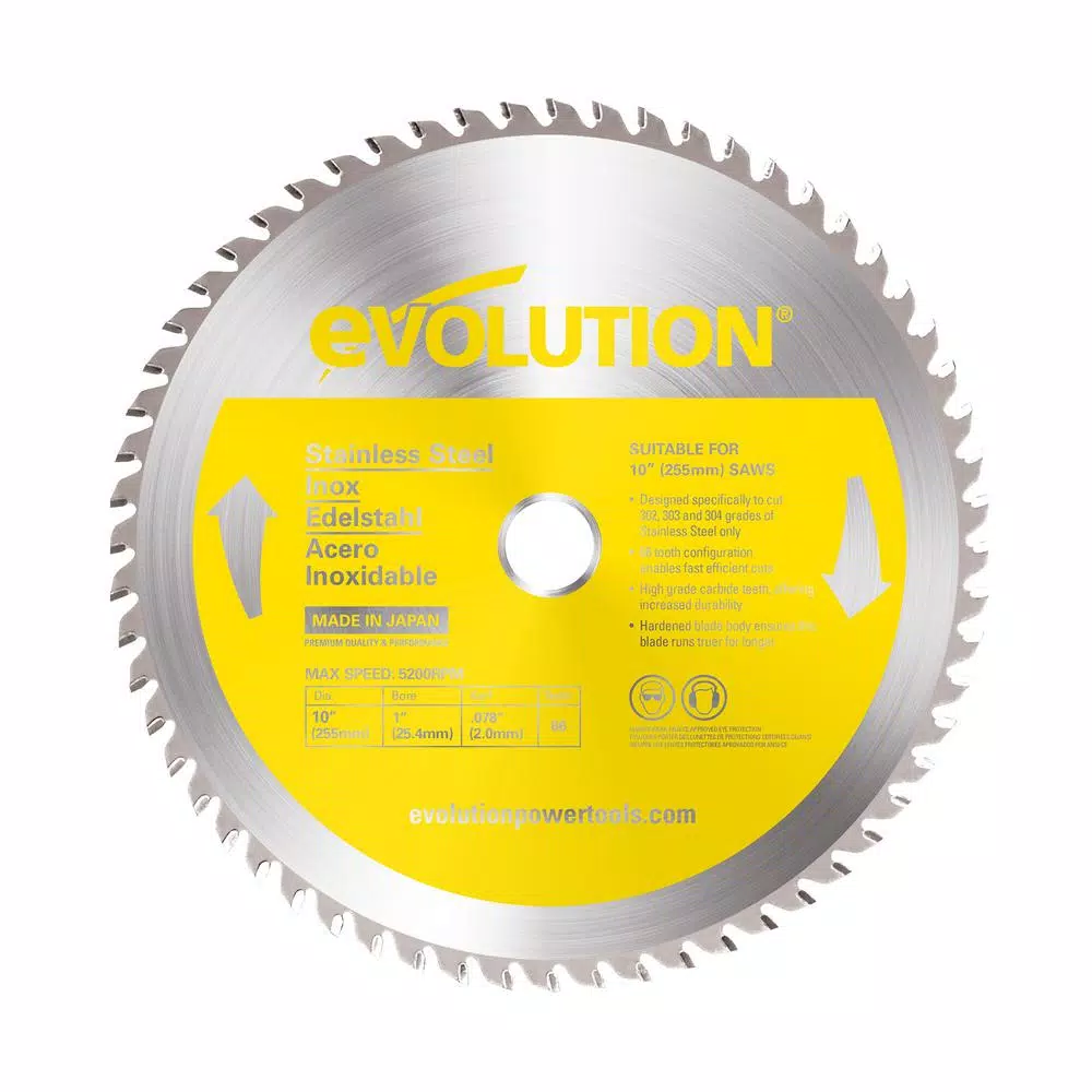 Evolution Power Tools 10 in. 66-Teeth Stainless-Steel Cutting Saw Blade and#8211; XDC Depot - Mycitystee