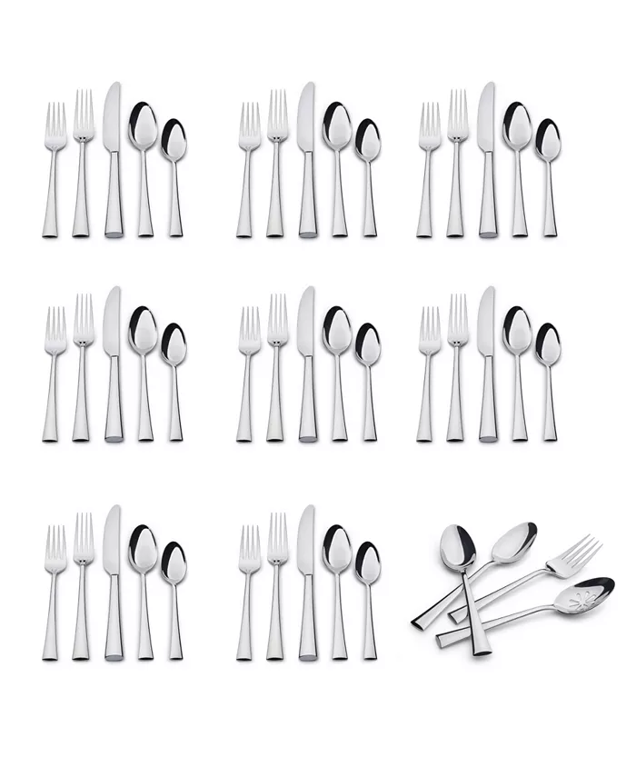 Chefs Studio 18 10 Stainless Steel 44 Piece Flatware Set， Service for 8 - Mycitystee