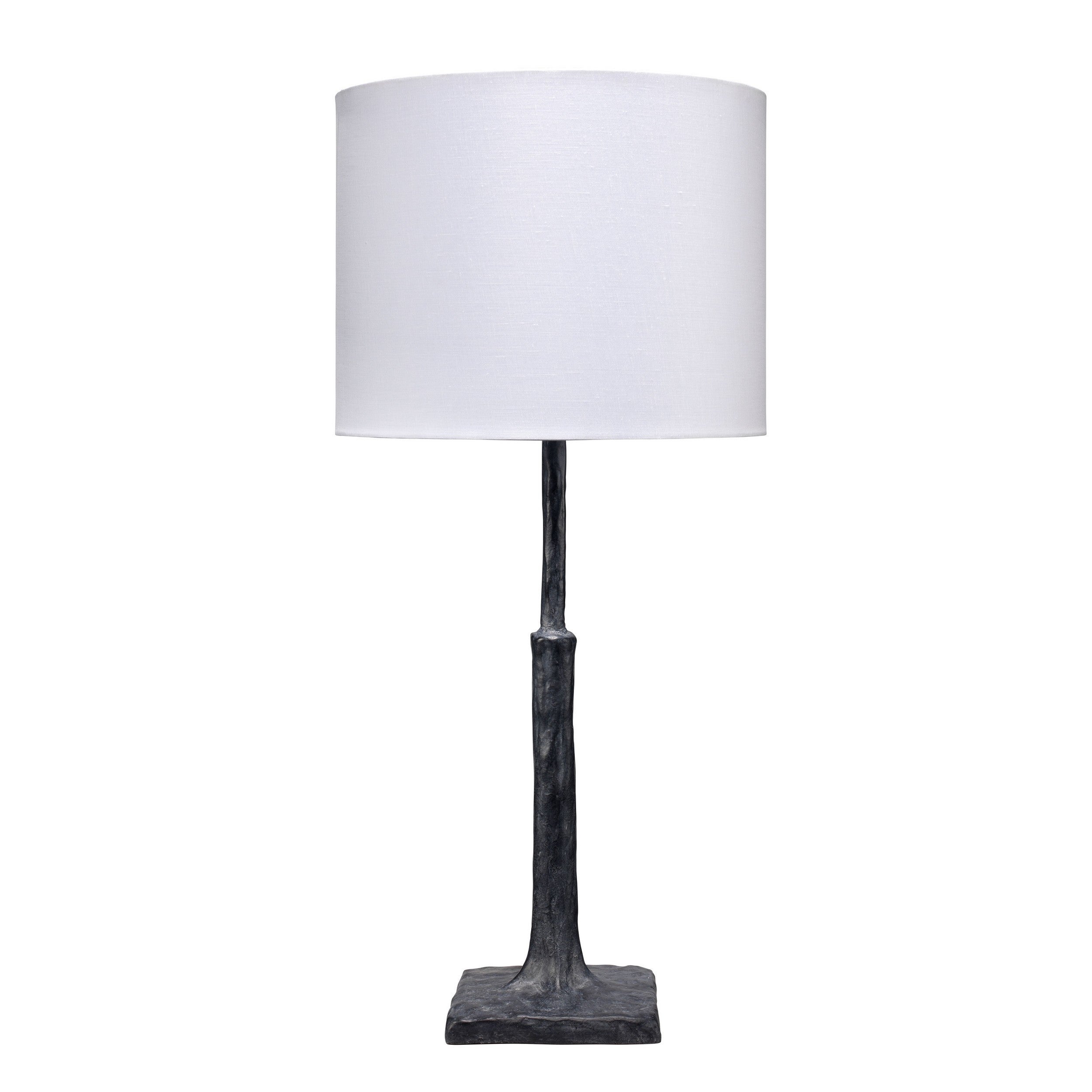 31 Inch Modern Table Lamp， Handcrafted Polyresin Base， Linen Shade， Black - Mycitystee