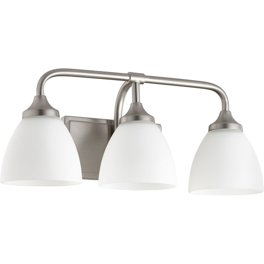 Enclave Satin Nickel and Satin Opal 3-light Vanity Lighting - Mycitystee