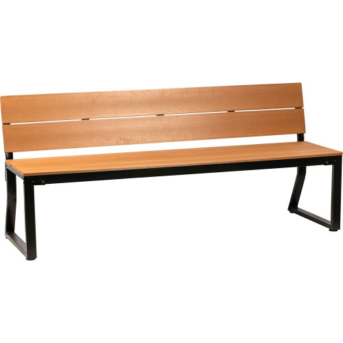 Lorell Teak Outdoor Bench With Backrest (42690) - Mycitystee