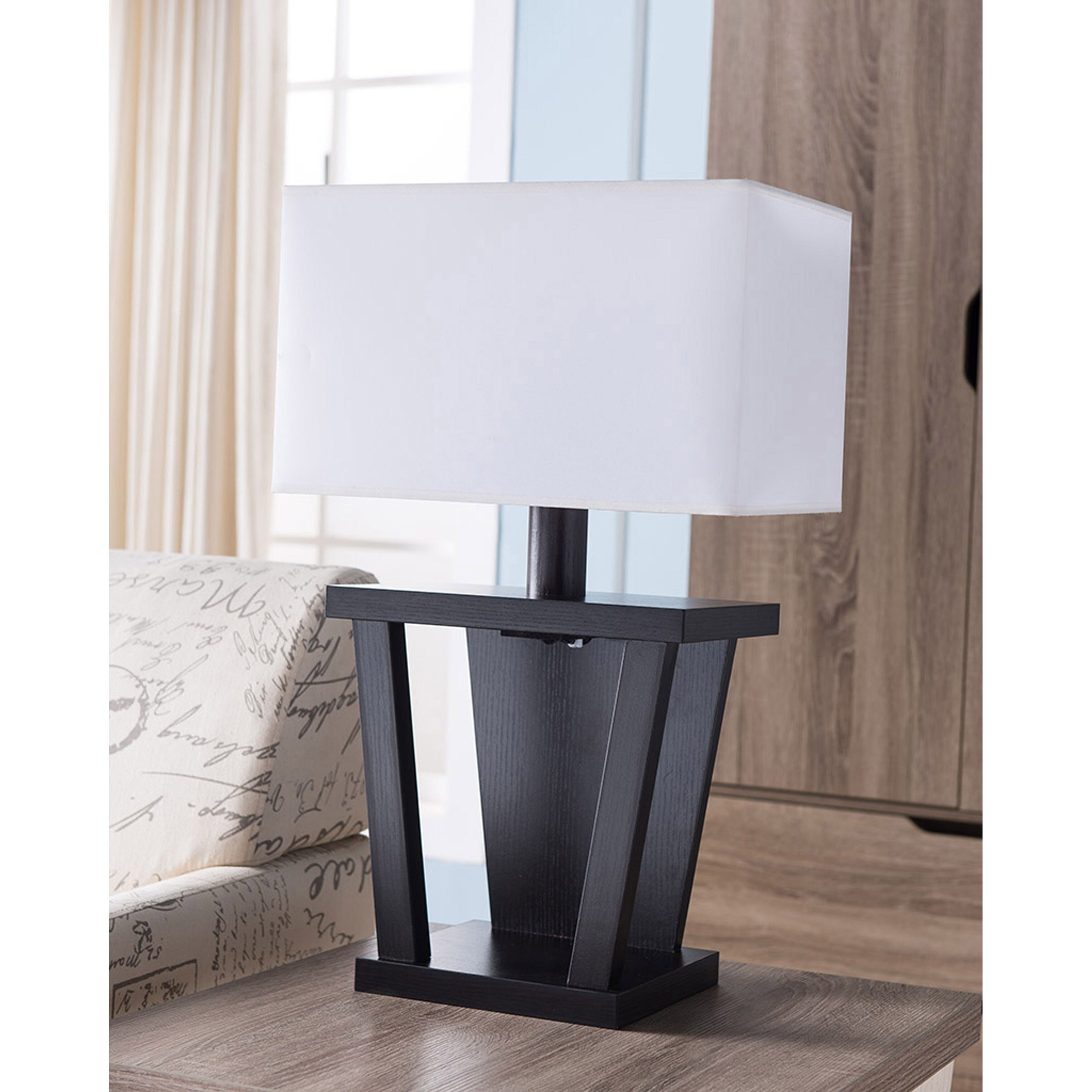 Q-Max Roman Numeral Design Table Lamp Equipped with one White Lamp Shade - Mycitystee