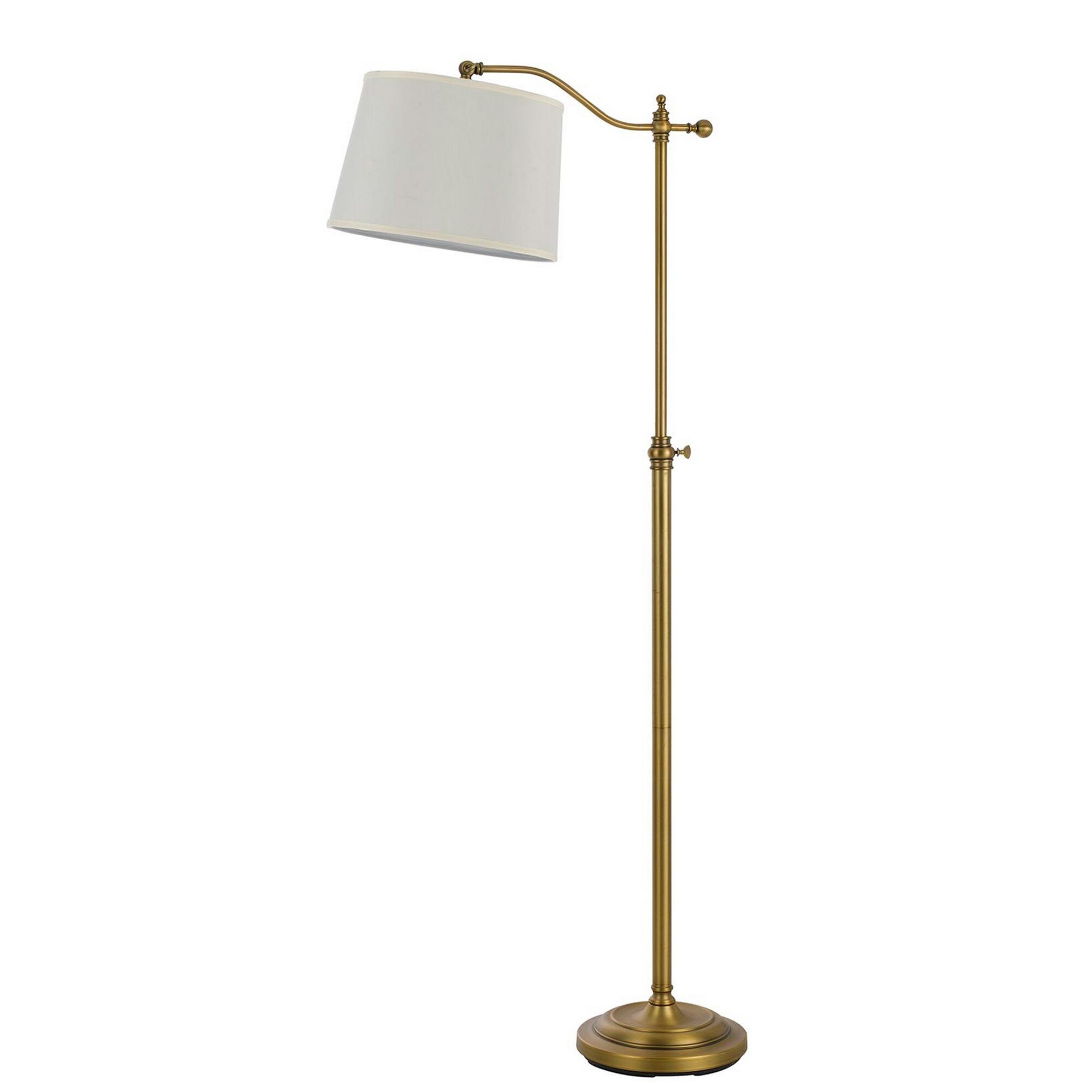 100 Watt Metal Down Bride Floor lamp with Fabric Tapered Drum Shade， Gold - Mycitystee
