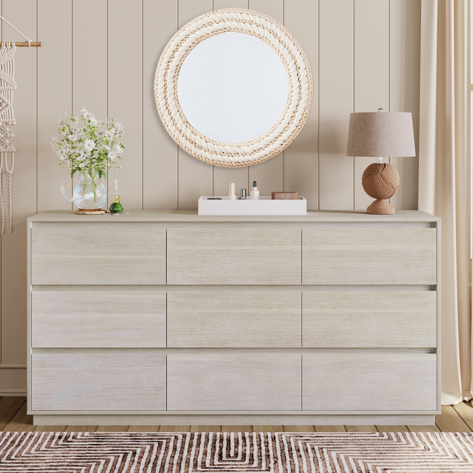 Modern Style Soild Wood 9-Drawer Dresser for Bedroom - - 37570209 - Mycitystee