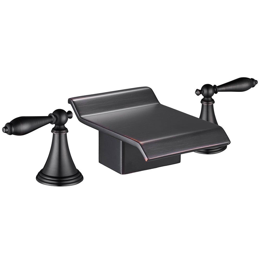 2-Handle Waterfall Bathroom Bathtub Faucet Oil Rubbed Bronze - Mycitystee