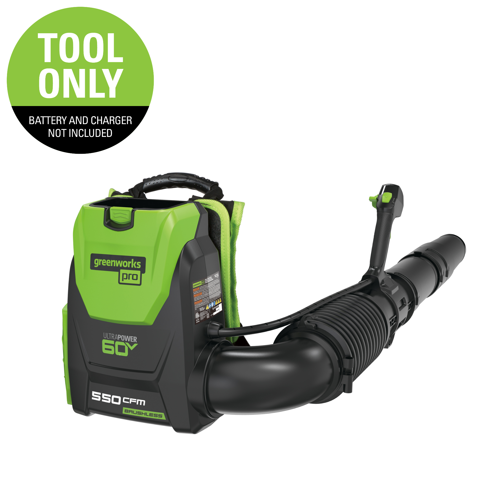 60V Cordless Backpack Blower 550 CFM | Greenworks Tools - Mycitystee