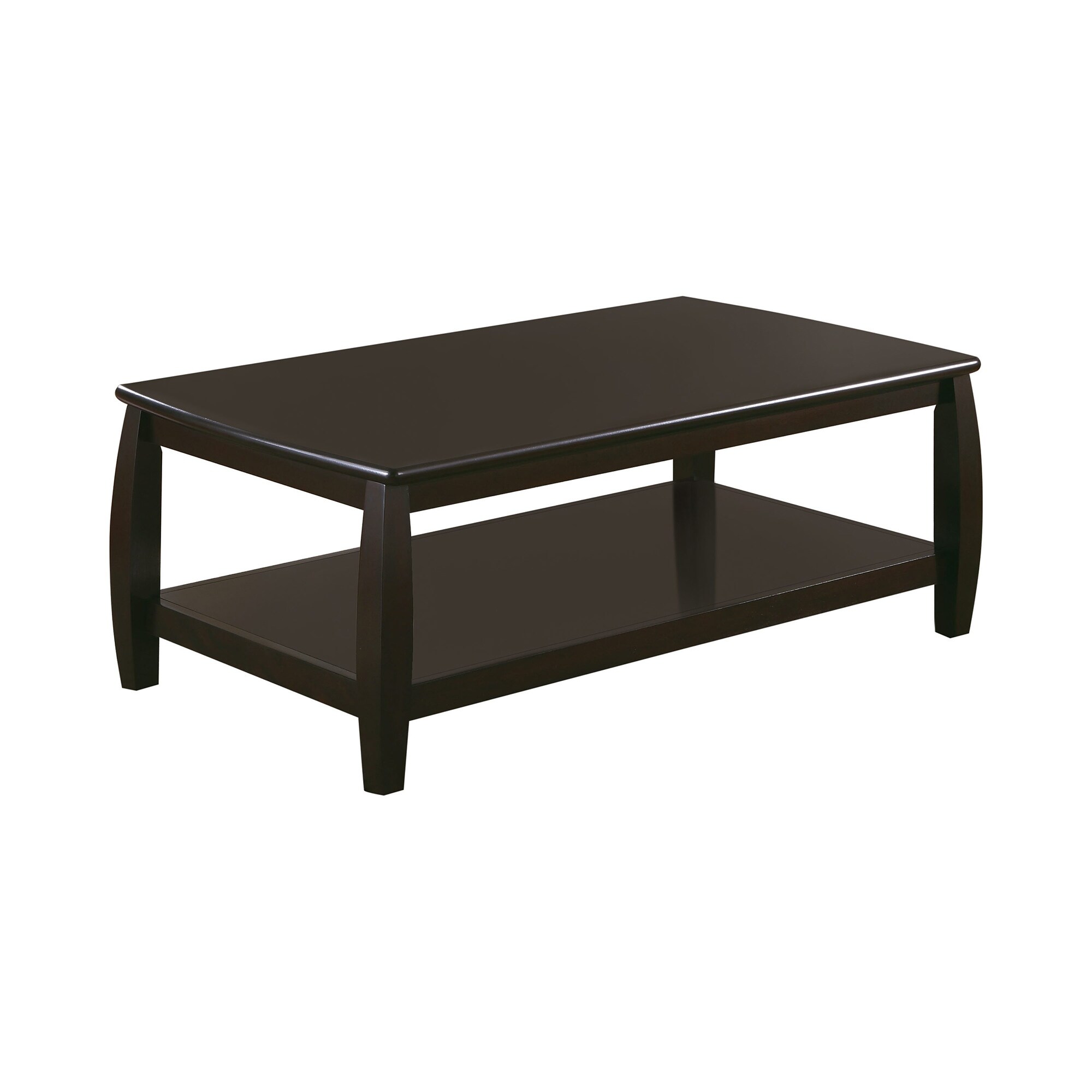 Wood Coffee Table with Bottom Shelf， Espresso - Mycitystee