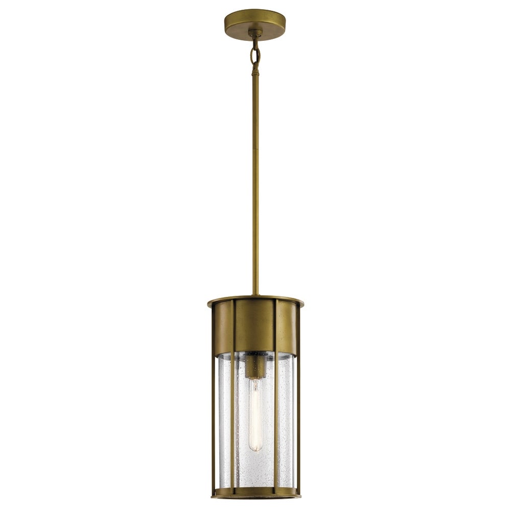 Kichler Camillo 18 Inch 1 Light Hanging Pendant with Clear Seeded Glass in Natural Brass - Mycitystee