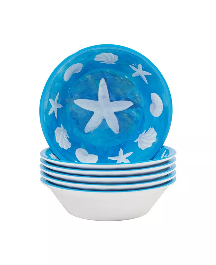 Certified International Ocean Beach Melamine All Purpose Bowl， Set of 6 - Mycitystee