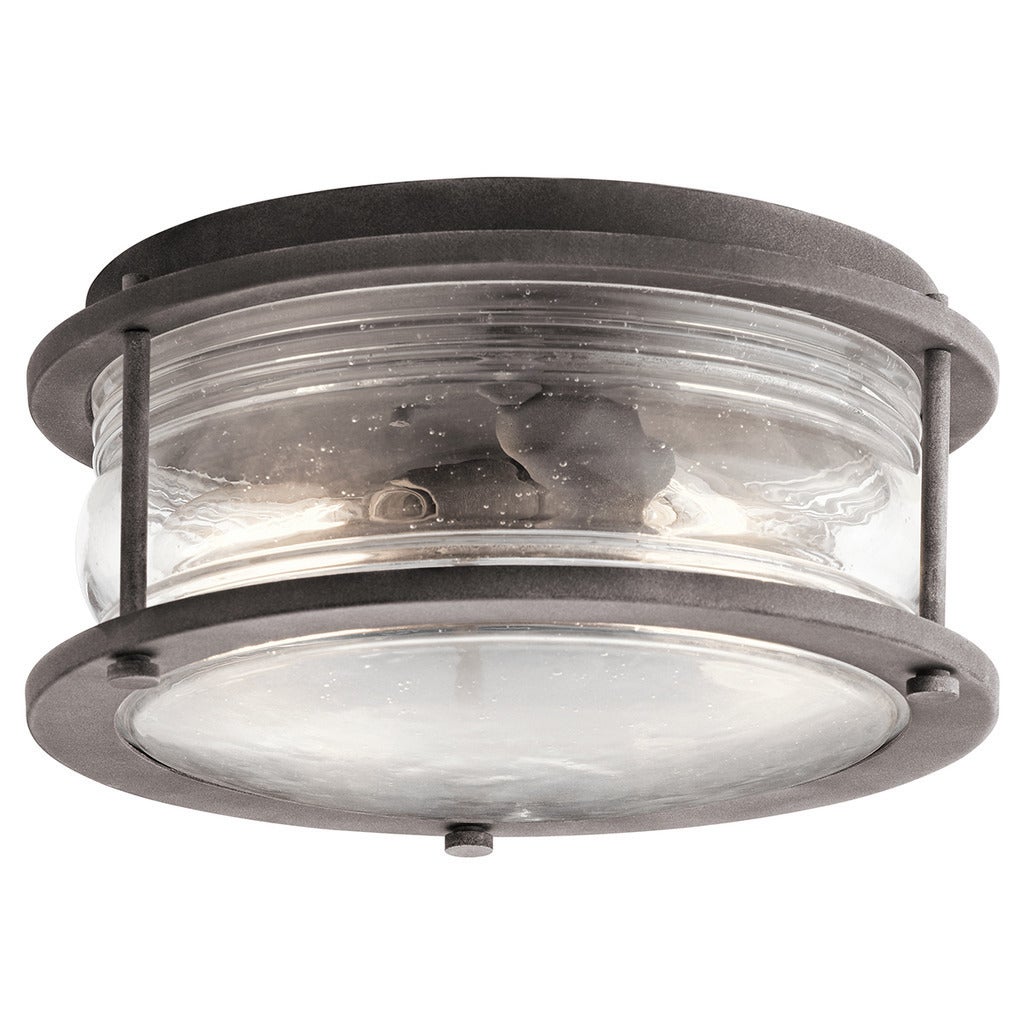 Kichler Lighting Ashland Bay Collection 2-light Weathered Zinc Outdoor Flush Mount - Mycitystee