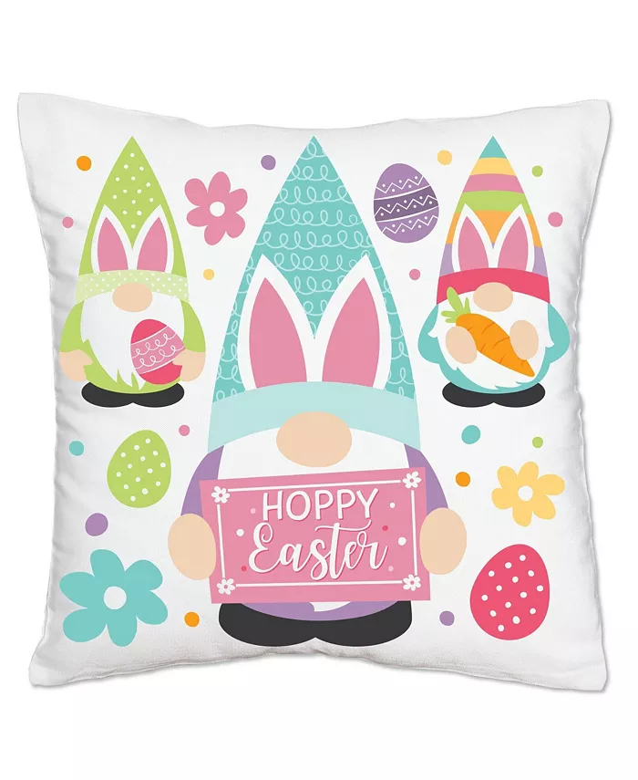 Big Dot of Happiness Easter Gnomes - Spring Decorative Cushion Case - Throw Pillow Cover - 16 x 16 In - Mycitystee