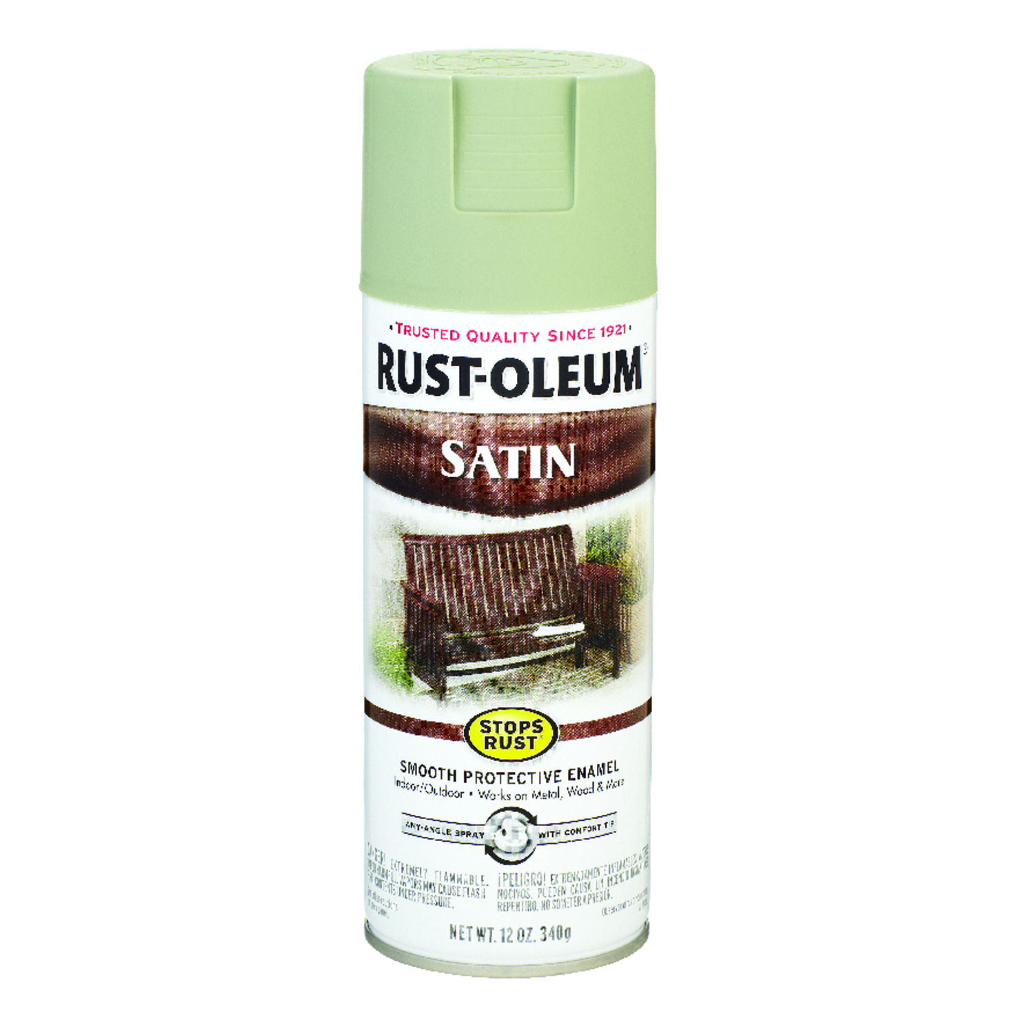 Rust-Oleum Stops Rust Satin Spruce Green Spray Paint 12 oz - Mycitystee