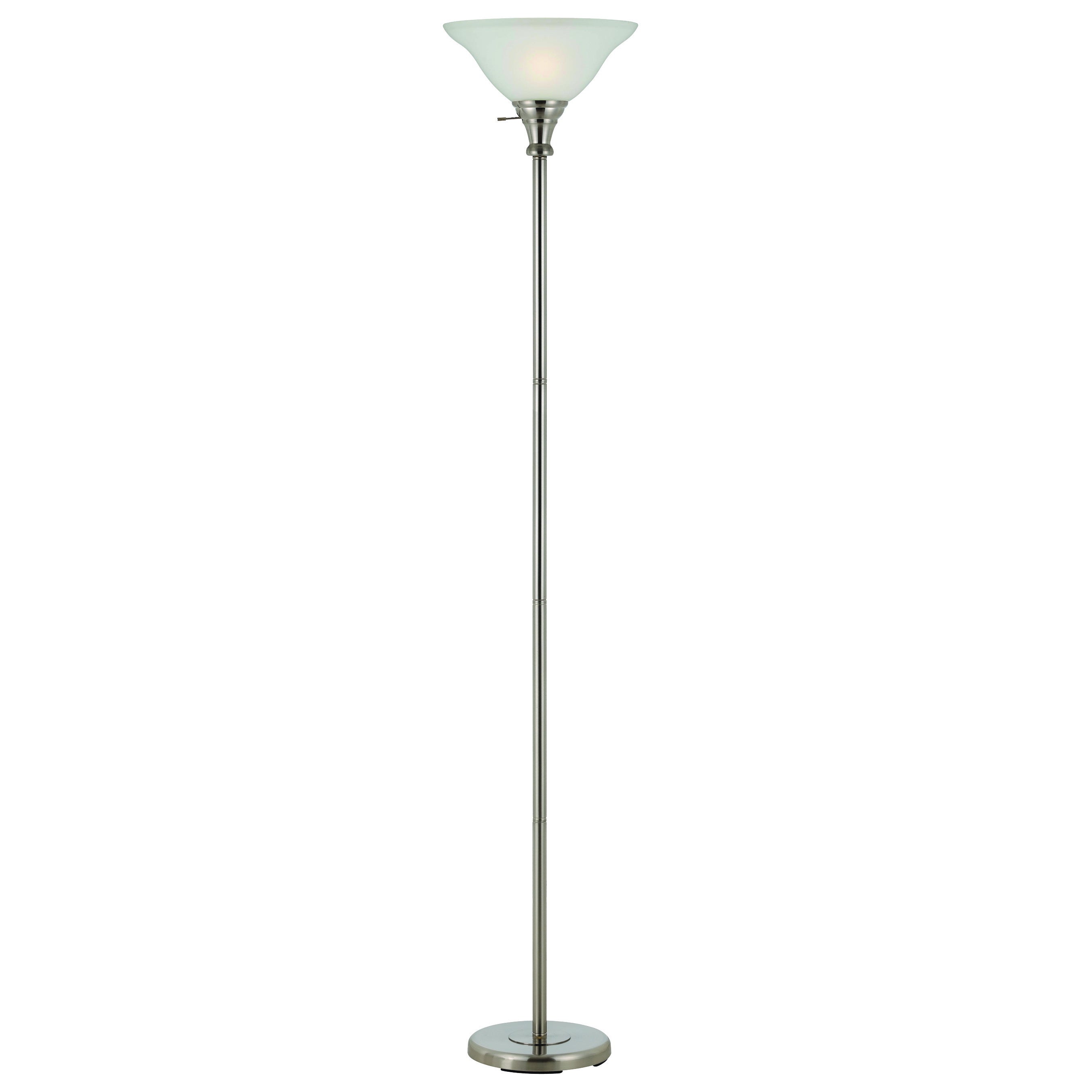 Brushed Steel and Glass 150-watt 3-way Torchiere Lamp - Mycitystee