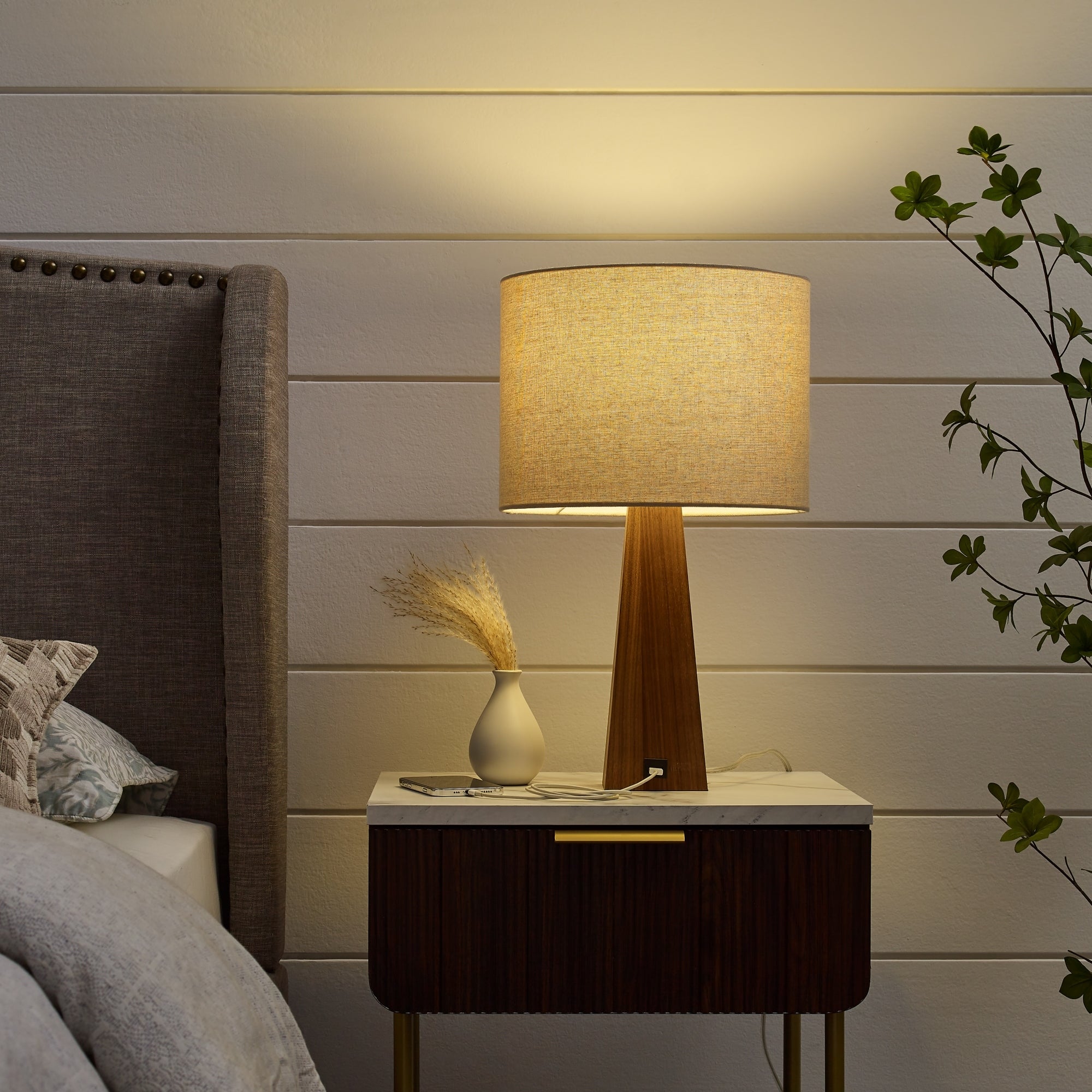 Cassia 5ft Power Cord， USB Charger Table Lamp - Mycitystee