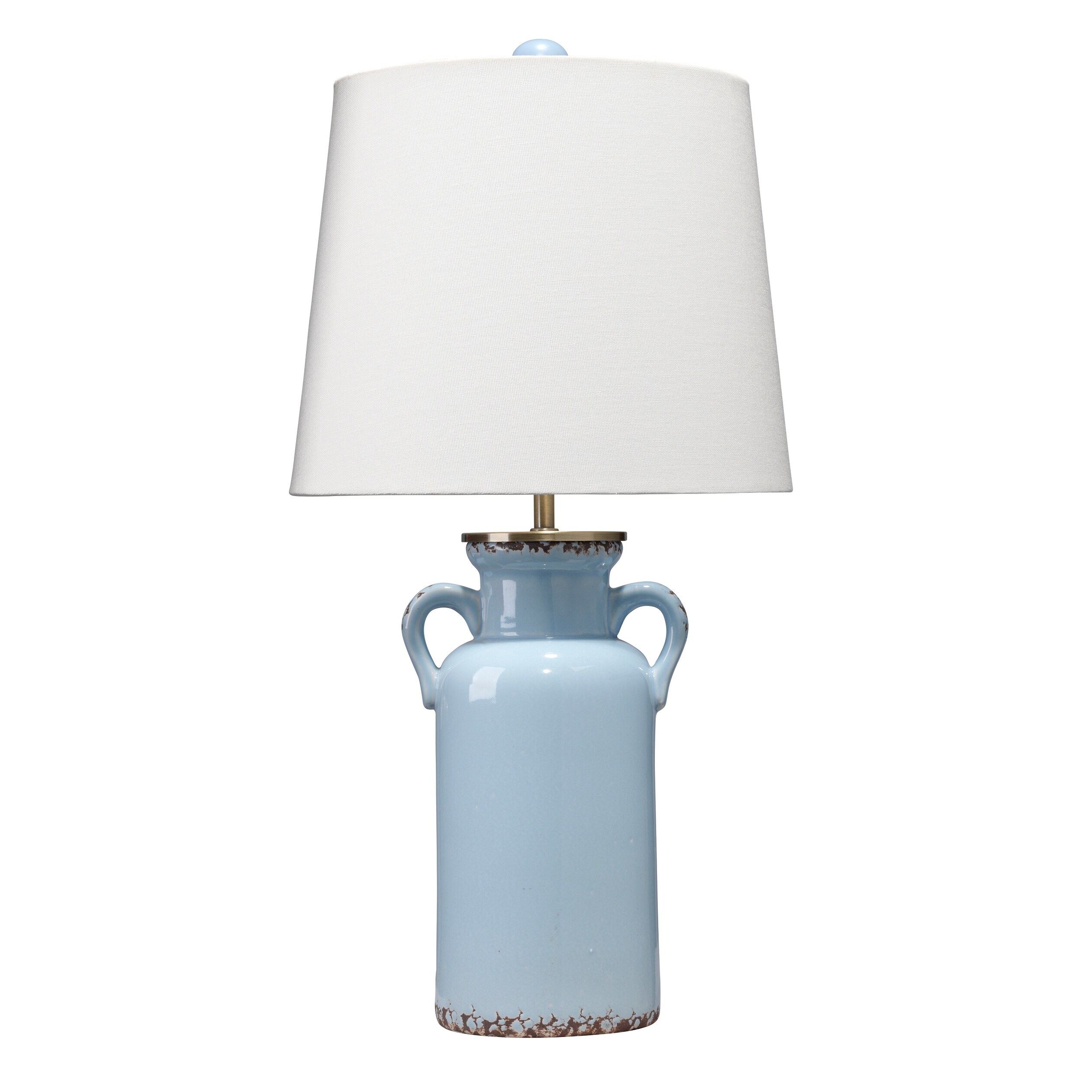 Alden Décor Carmen Jug Ceramic Table Lamp， Light Blue - 21 - Mycitystee