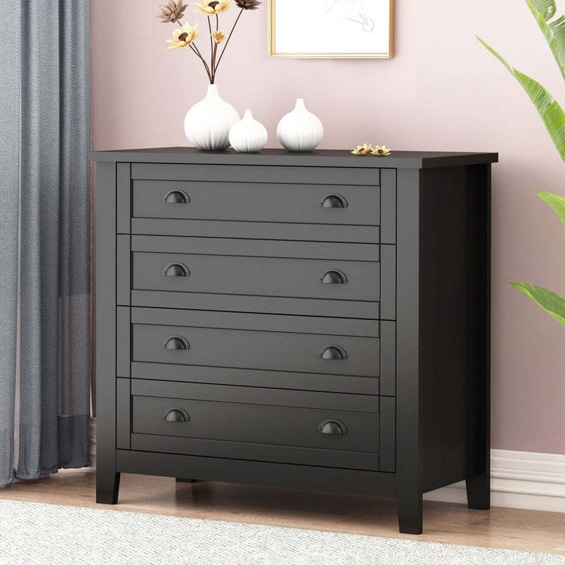 4-Drawer Wooden Storage Chest Locker - - 37070914 - Mycitystee