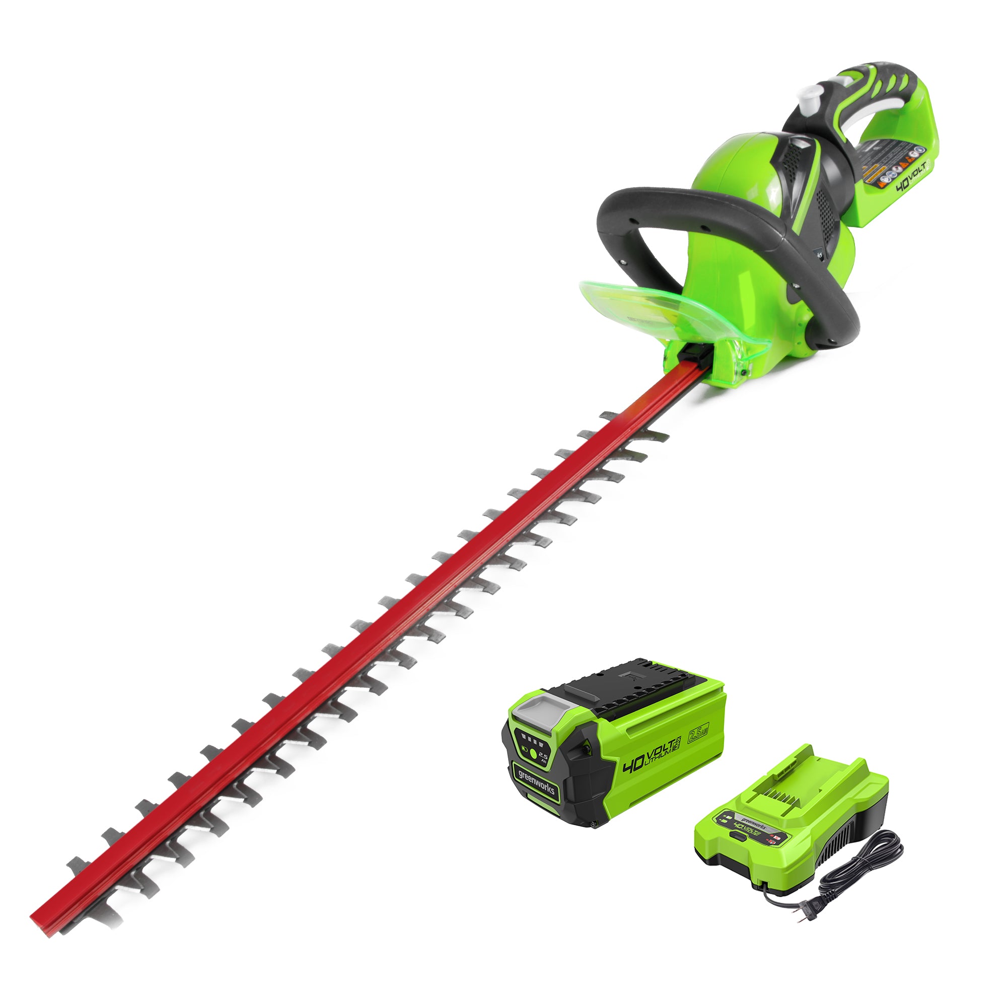 Greenworks 40V 24 in. Cordless Hedge Trimmer with 2Ah Battery and Charger - Mycitystee