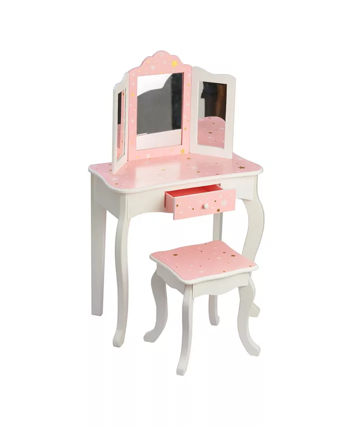Teamson Kids Fashion Twinkle Star Prints Gisele Play Vanity Set - Mycitystee