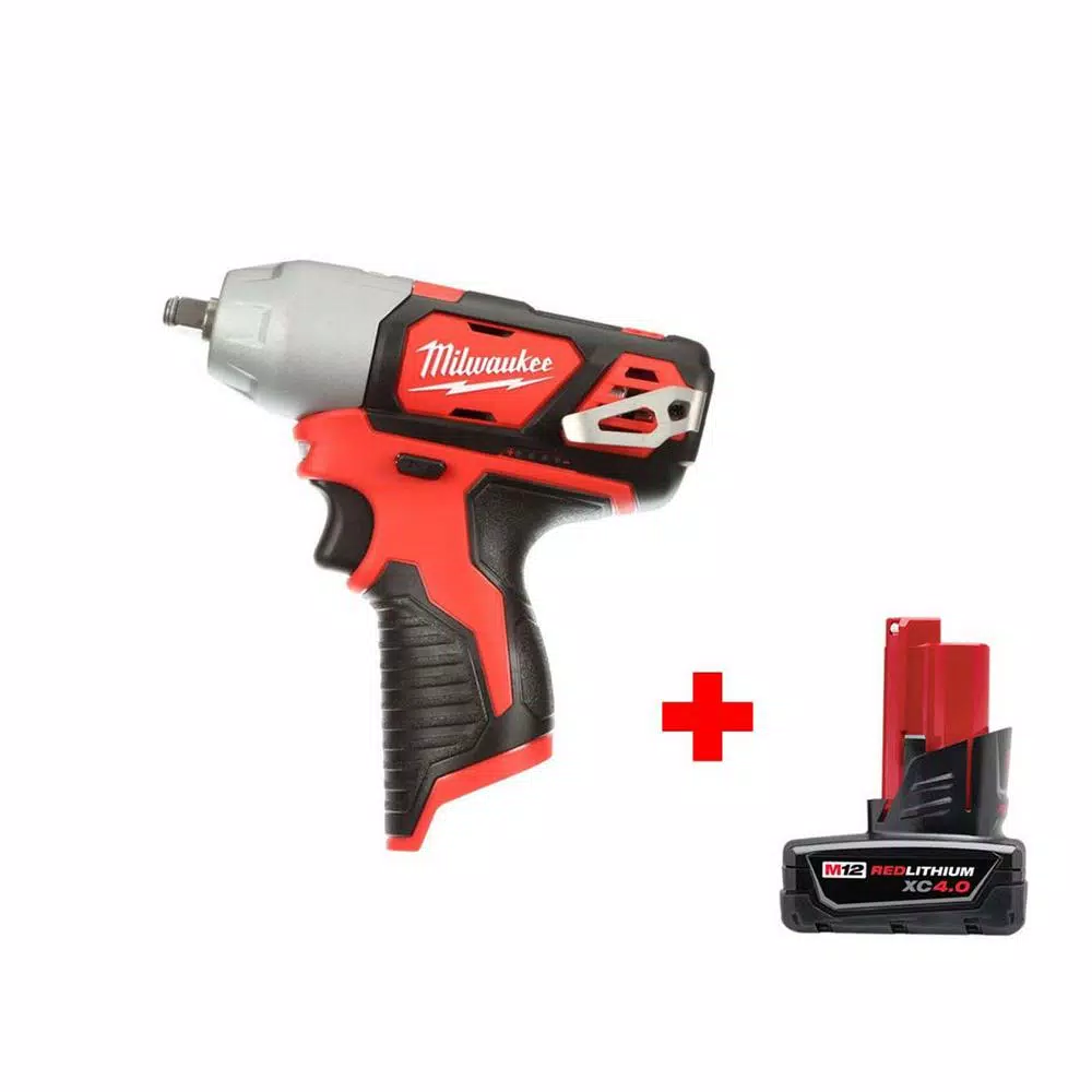 Milwaukee M12 12-Volt Lithium-Ion Cordless 3/8 in. Impact Wrench with 4.0 Ah M12 Battery and#8211; XDC Depot - Mycitystee