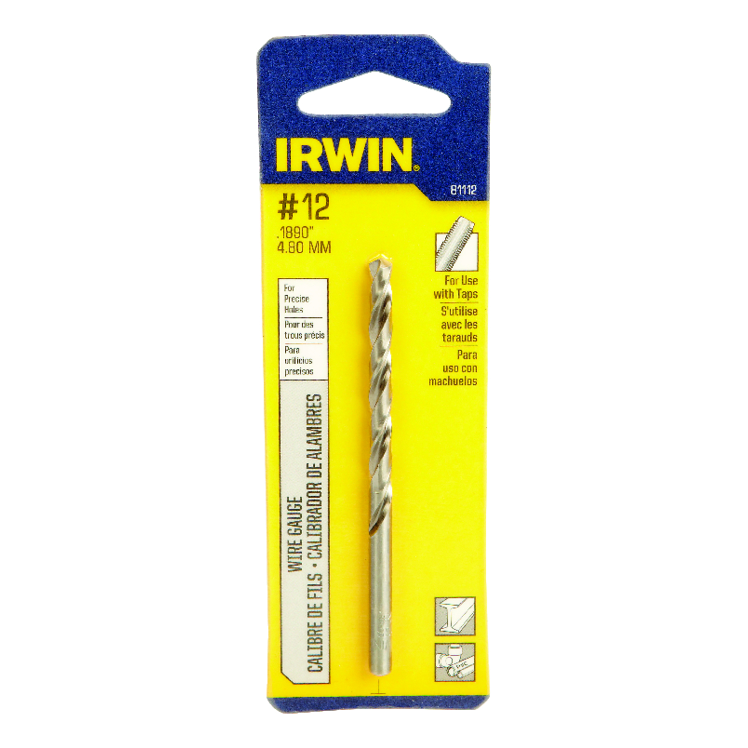 Irwin #12 X 3-1/2 in. L High Speed Steel Wire Gauge Bit 1 pc - Mycitystee