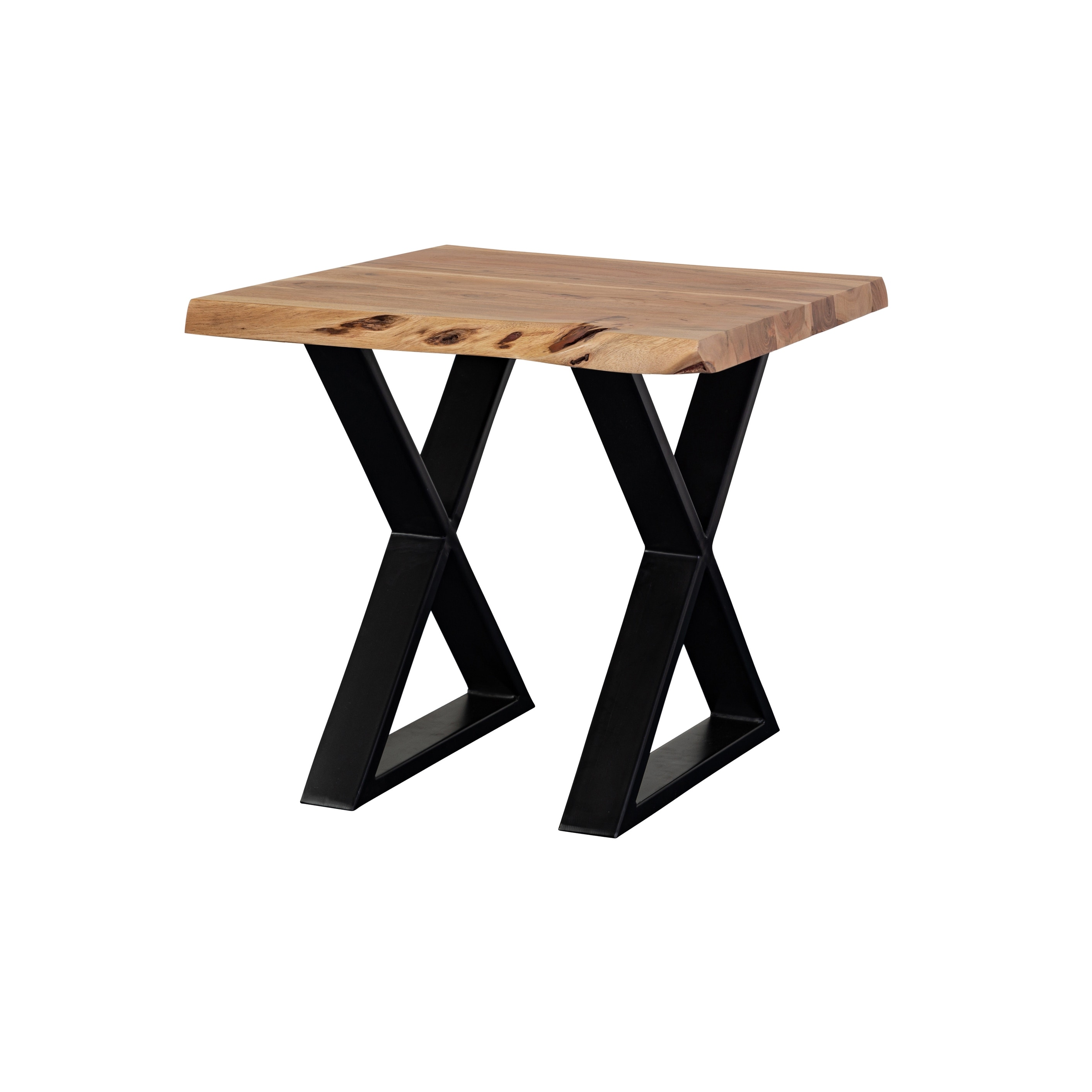 Porter Designs Manzanita Transitional Solid Wood X-Leg End Table， Natural - Mycitystee