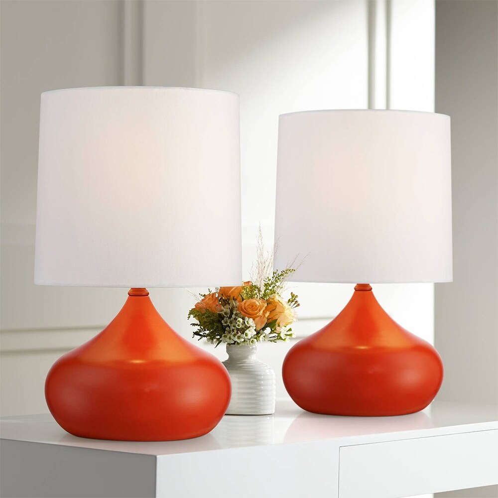 Set of 2 Mid Century Modern Accent Lamps Small Orange - 8.5