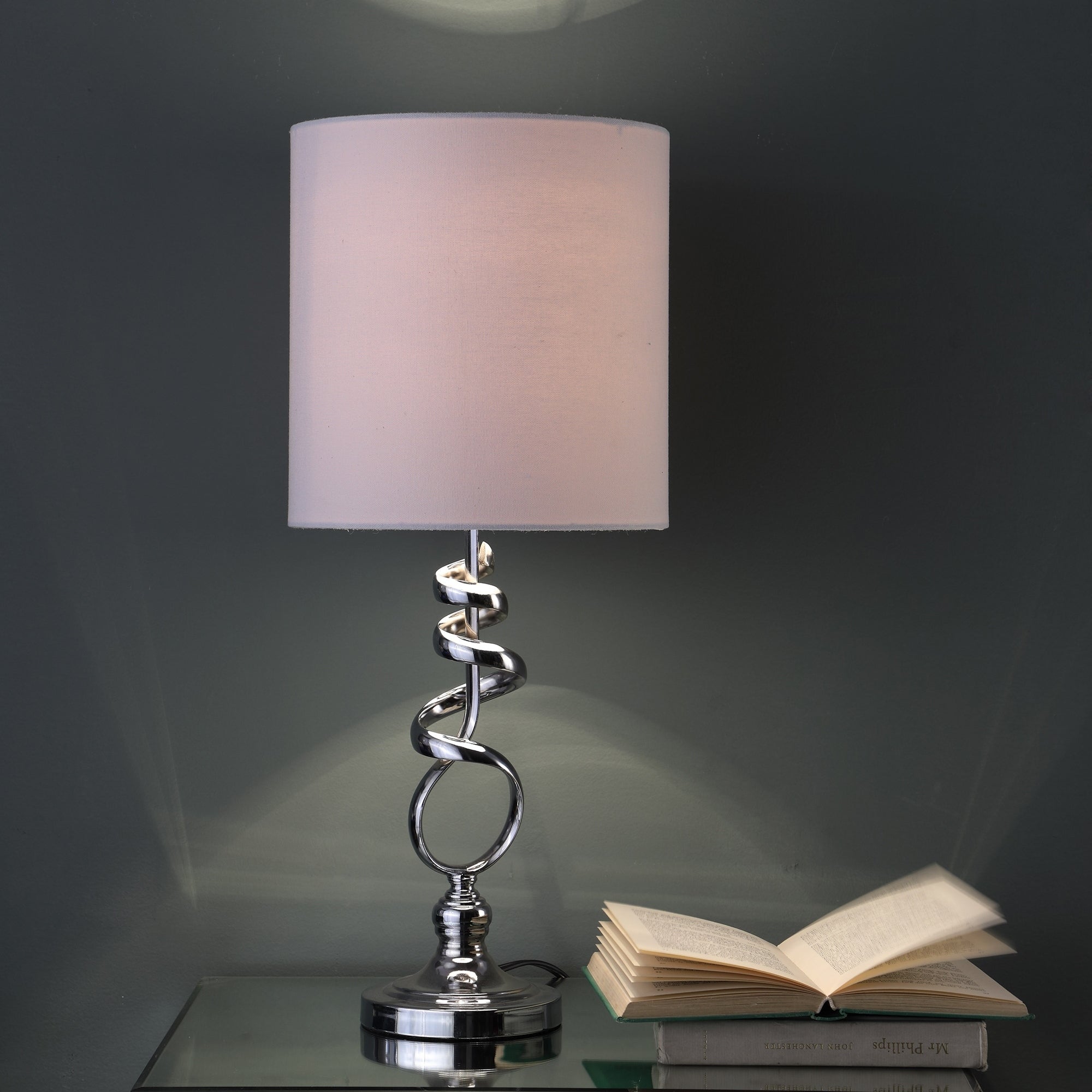 Milo Abstract Brushed Silver Metal Table Lamp - Mycitystee
