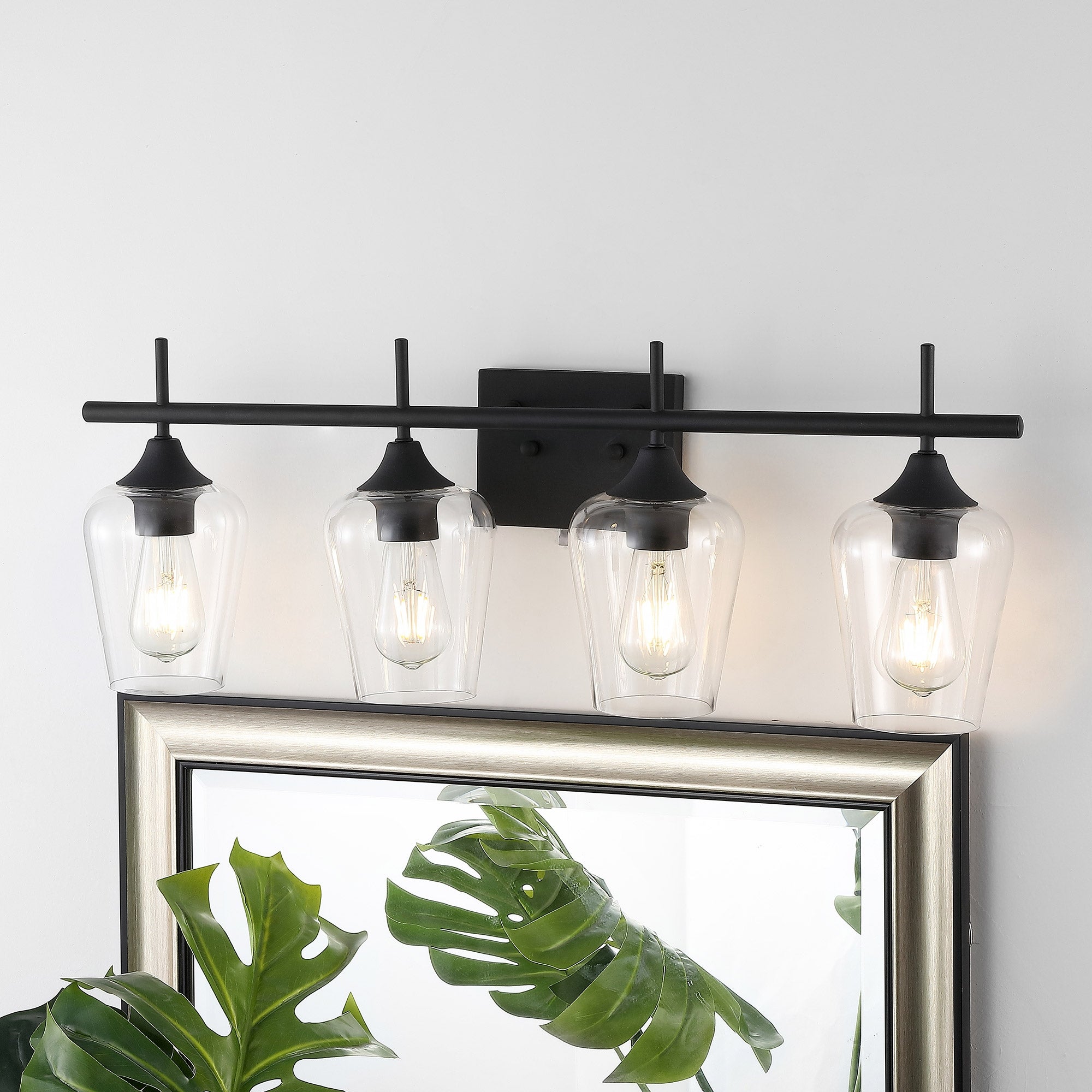 GetLedel 4-light Vanity Light Sconce With Clear Glass Shades - Mycitystee