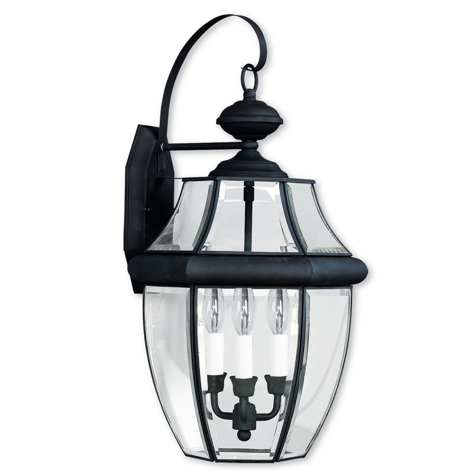 Livex Lighting Monterey 3-light Black Brass Outdoor Wall Lantern - Mycitystee