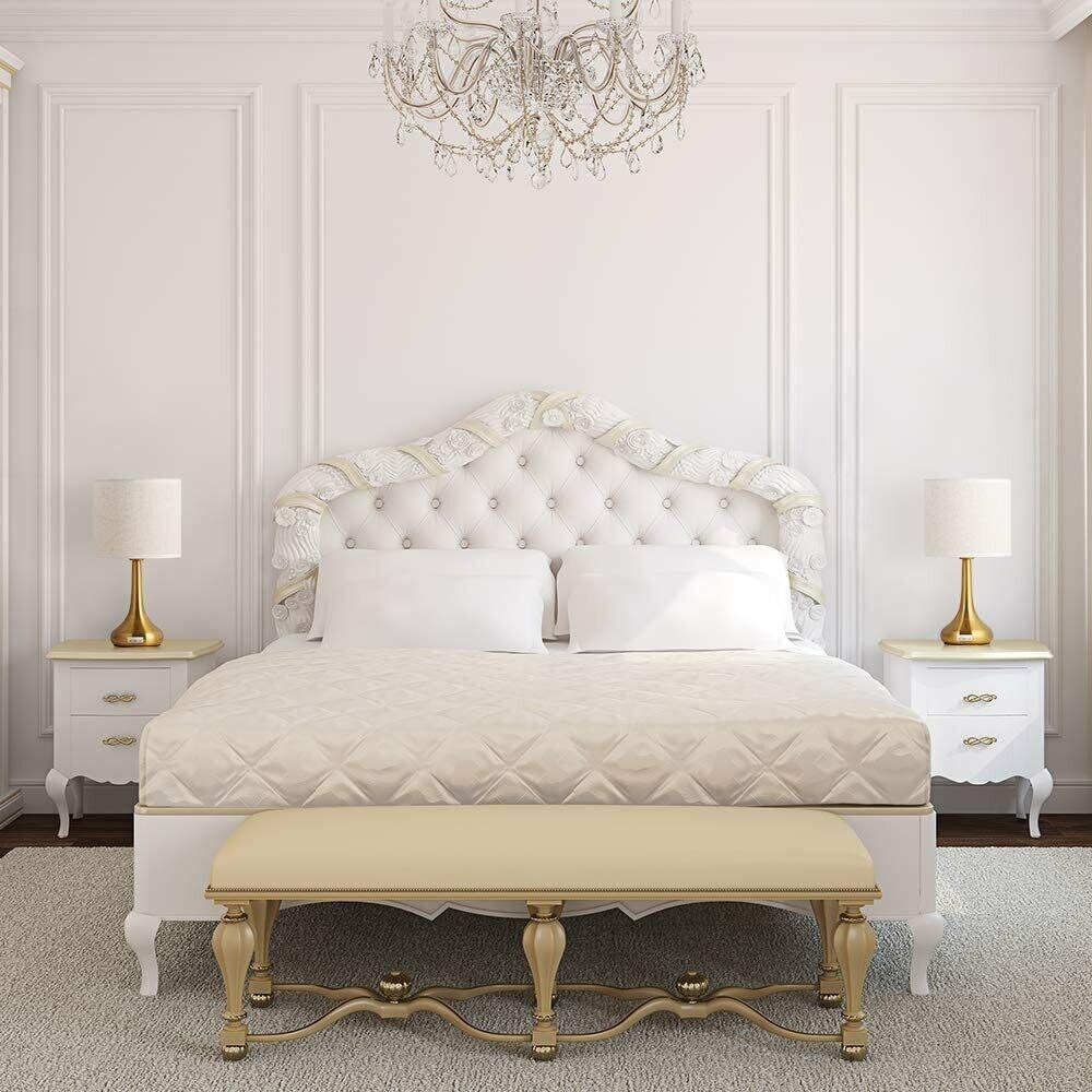 Set of 2 Wood Nightstand Desk Lamps in Gold Frame - 5.9