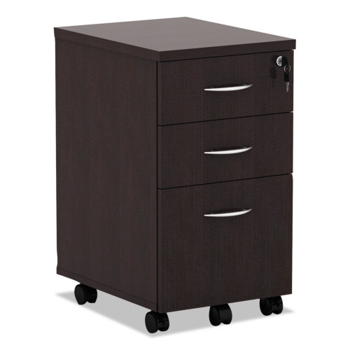 Alera Valencia Series Mobile Pedestal File， Left/Right， 3-Drawer: Box/Box/File， Legal/Letter， Espresso， 15.88 x 20.5 x 28.38 (VA572816ES) - Mycitystee