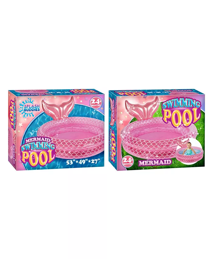 Splash Buddies Mermaid inflatable 2 Ring Pool - Mycitystee