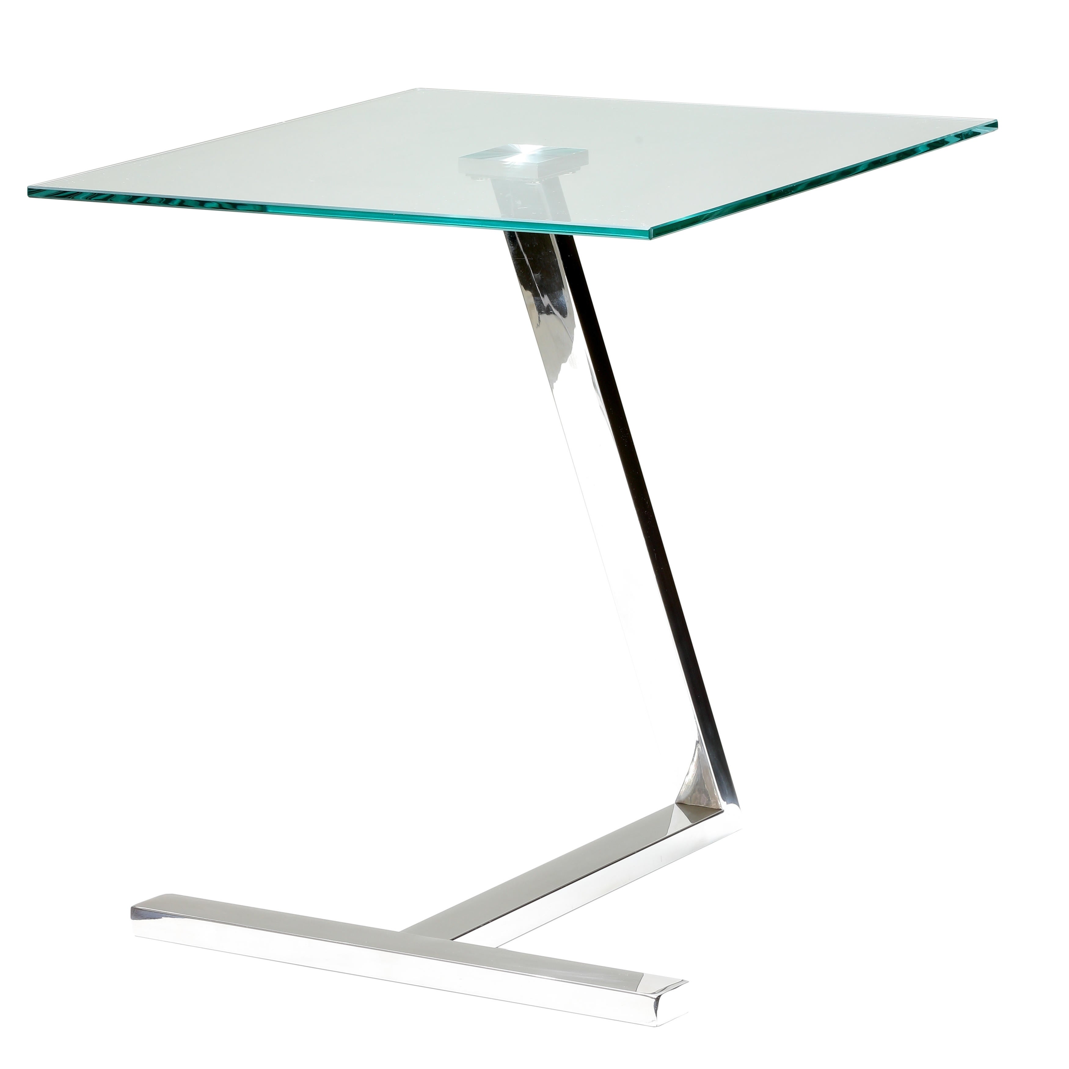 Cortesi Home Zee Square Glass End Table， 18x18x20 - Mycitystee