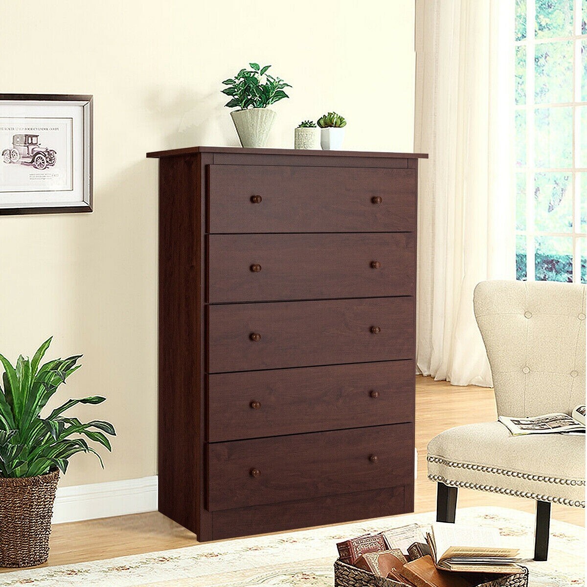 5-Drawer Dresser with Smooth Slide Rail - - 33749270 - Mycitystee