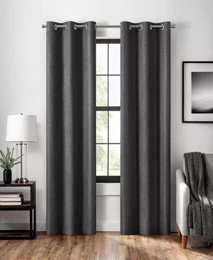 Eclipse Magnitech Welwick Herringbone 100% Blackout Grommet Panel， 40