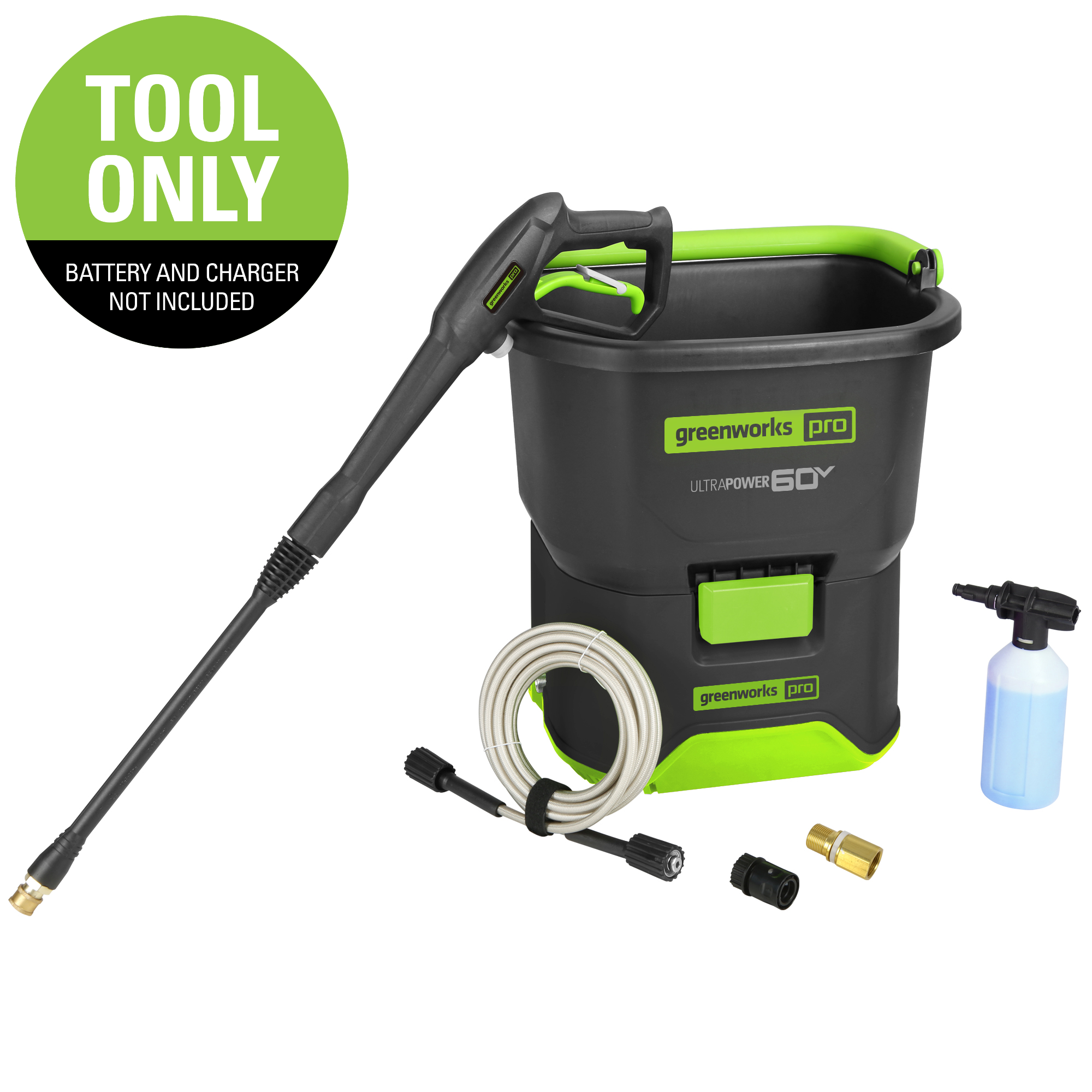 60V 1800 PSI 1.1 GPM Bucket Pressure Washer | Greenworks Tools - Mycitystee