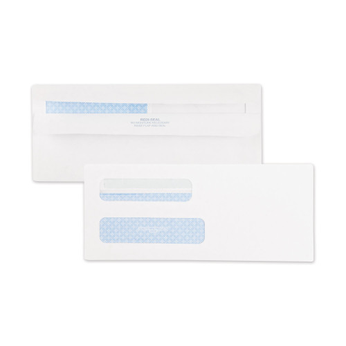Quality Park Double Window Redi-Seal Security-Tinted Envelope， #8 5/8， Commercial Flap， Redi-Seal Closure， 3.63 x 8.63， White， 500/Box (24539) - Mycitystee