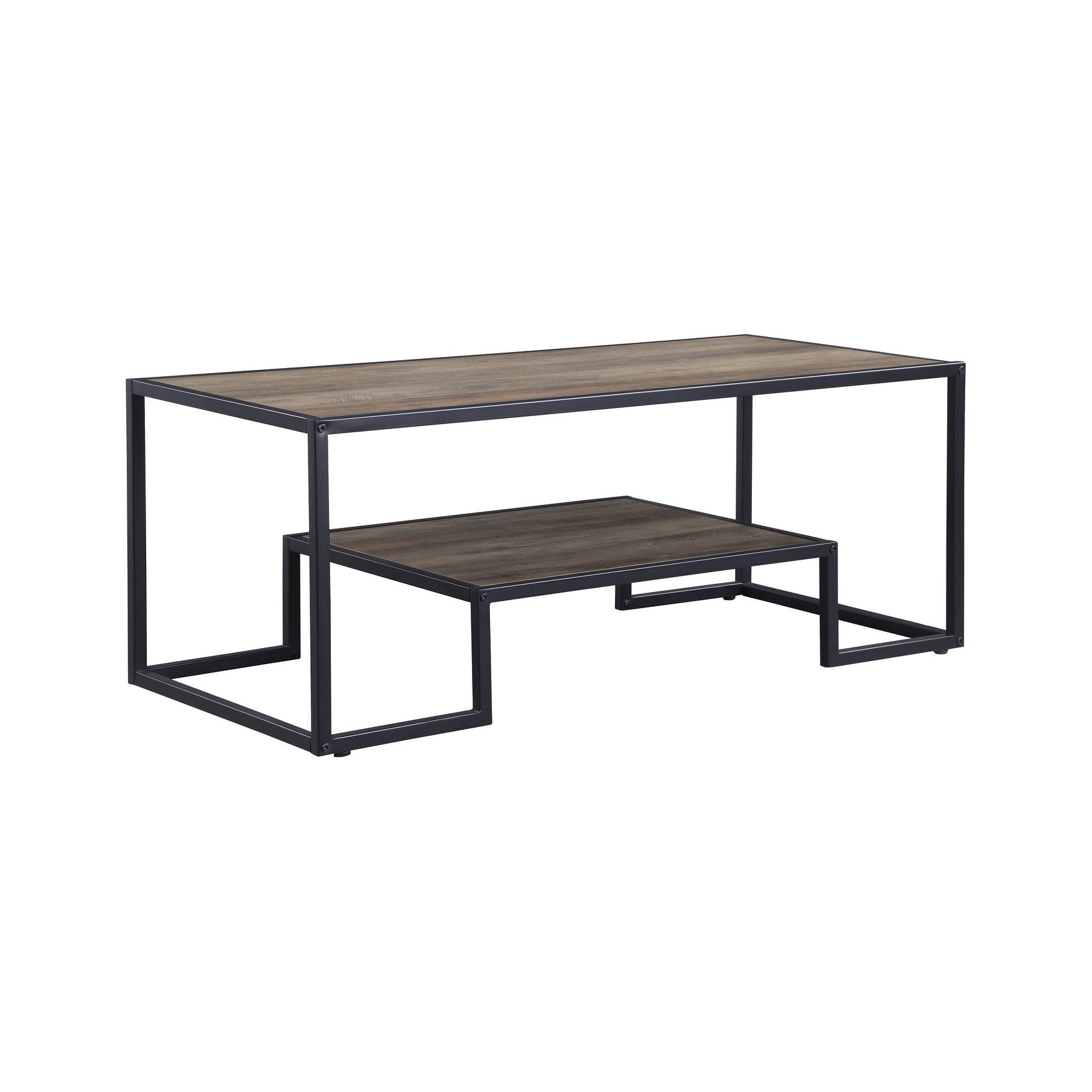 ACME Idella Rectangular Coffee Table in Rustic Oak and Black - Mycitystee