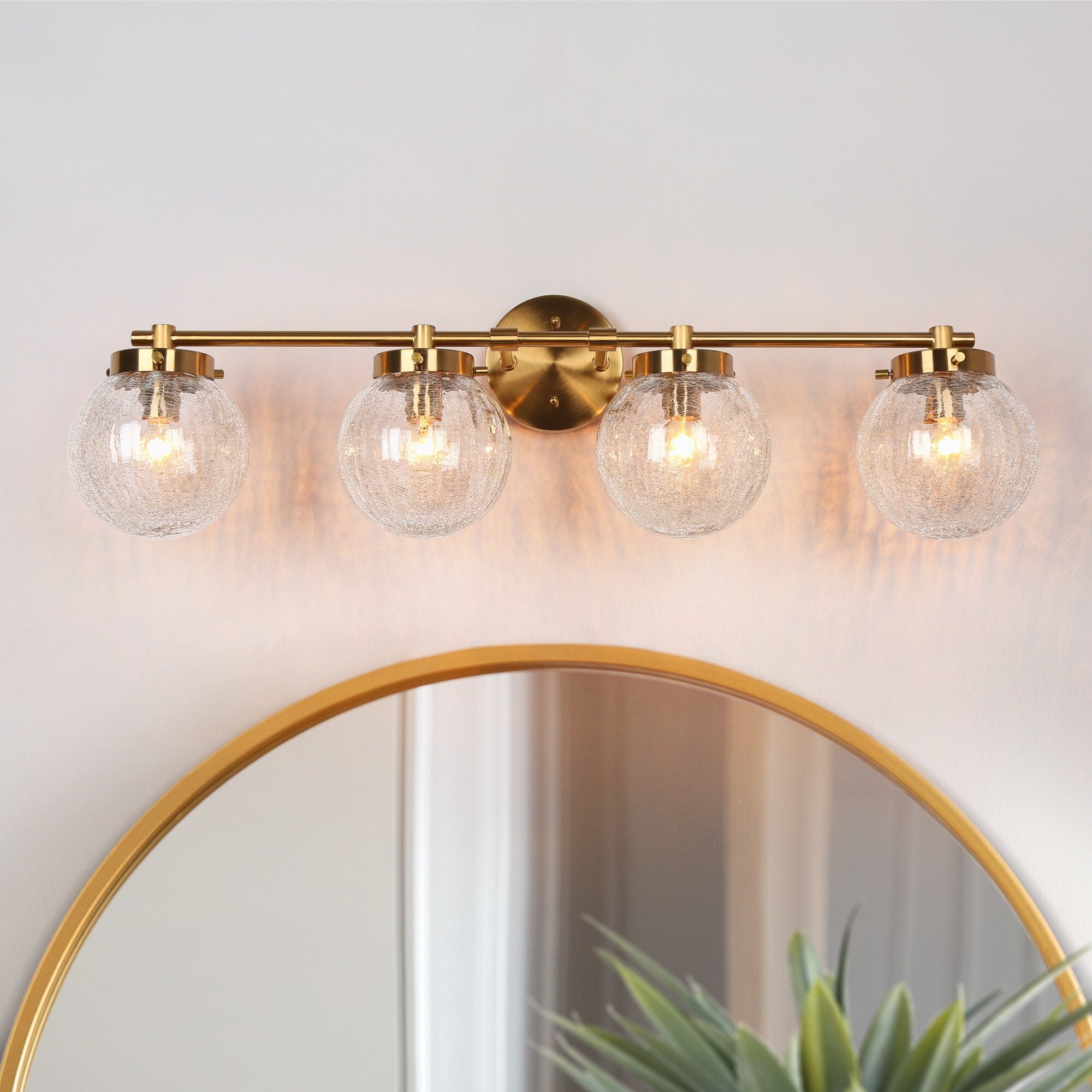 Bola Modern Gold LED Bathroom Vanity Light Glass Wall Sconces for Powder Room - Mycitystee