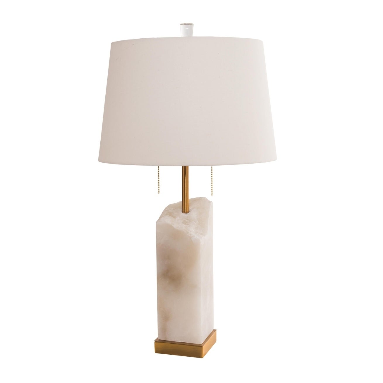 White Marble Base Table Lamp with Gold Metal Frame - Mycitystee